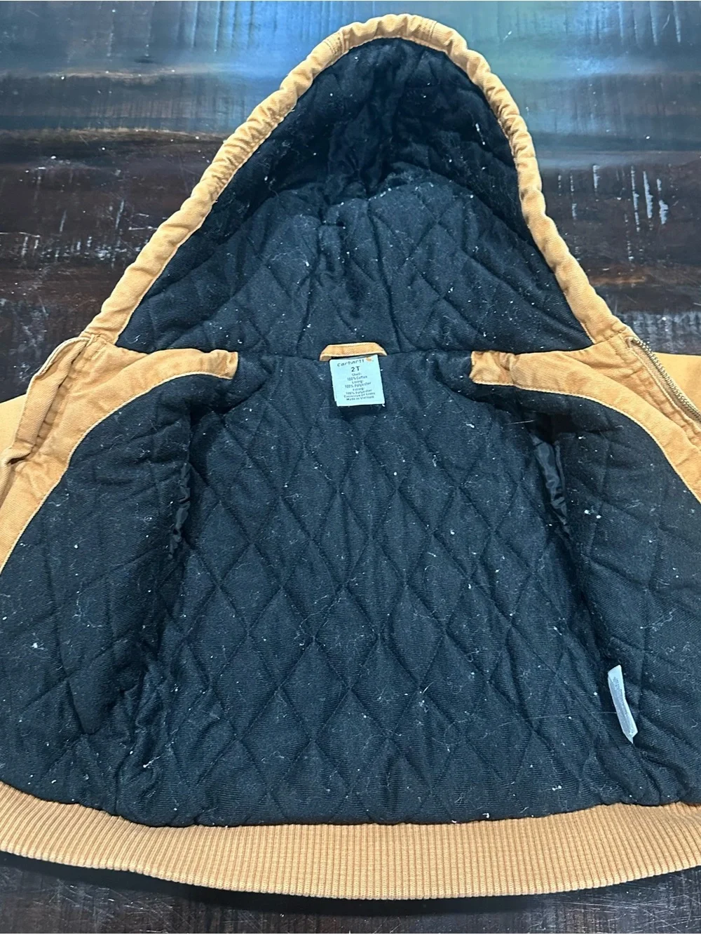 Carhartt Toddler Size 2T Brown Canvas Hooded Full Zip Jacket